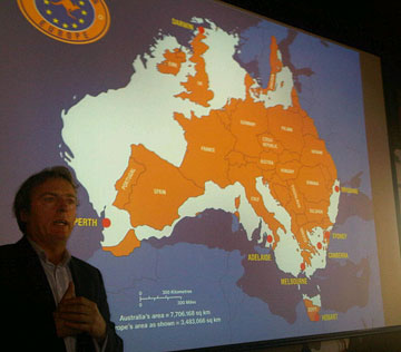 Mark Davidson shows how big Australia is