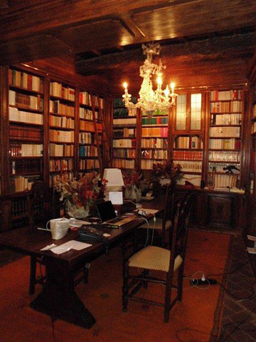 The library at Castello di Volpaia
