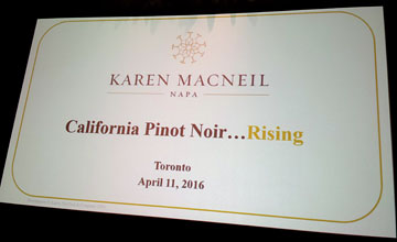 Karen MacNeil, Napa: California Pinot Noir...Rising. Toronto, April 11, 2016