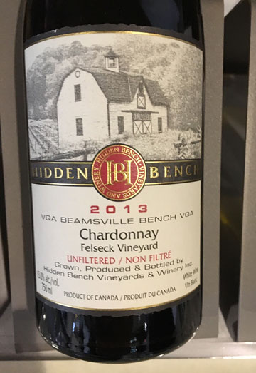 Hidden Bench Felseck Vineyard Chardonnay 2013