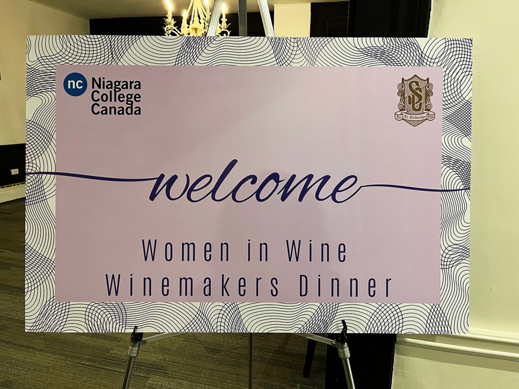 Sign: Welcome – Women in Wine Winemakers Dinner
