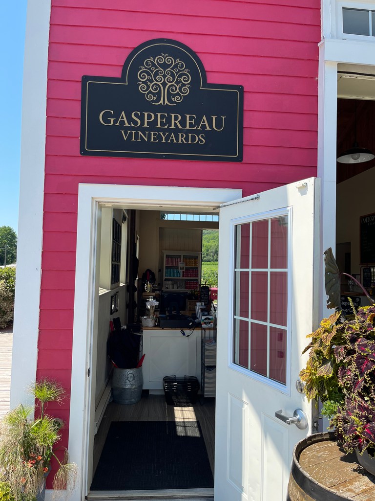 Gaspereau Vineyards tasting room door
